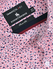 Printed White/Red Tailored Smart Fit Shirt FS648SF-15
