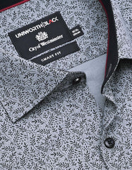 Printed Grey Tailored Smart Fit Shirt FS751-4SF-15