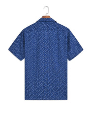 Printed Blue Classic Fit Shirt FS753-1RH-XL