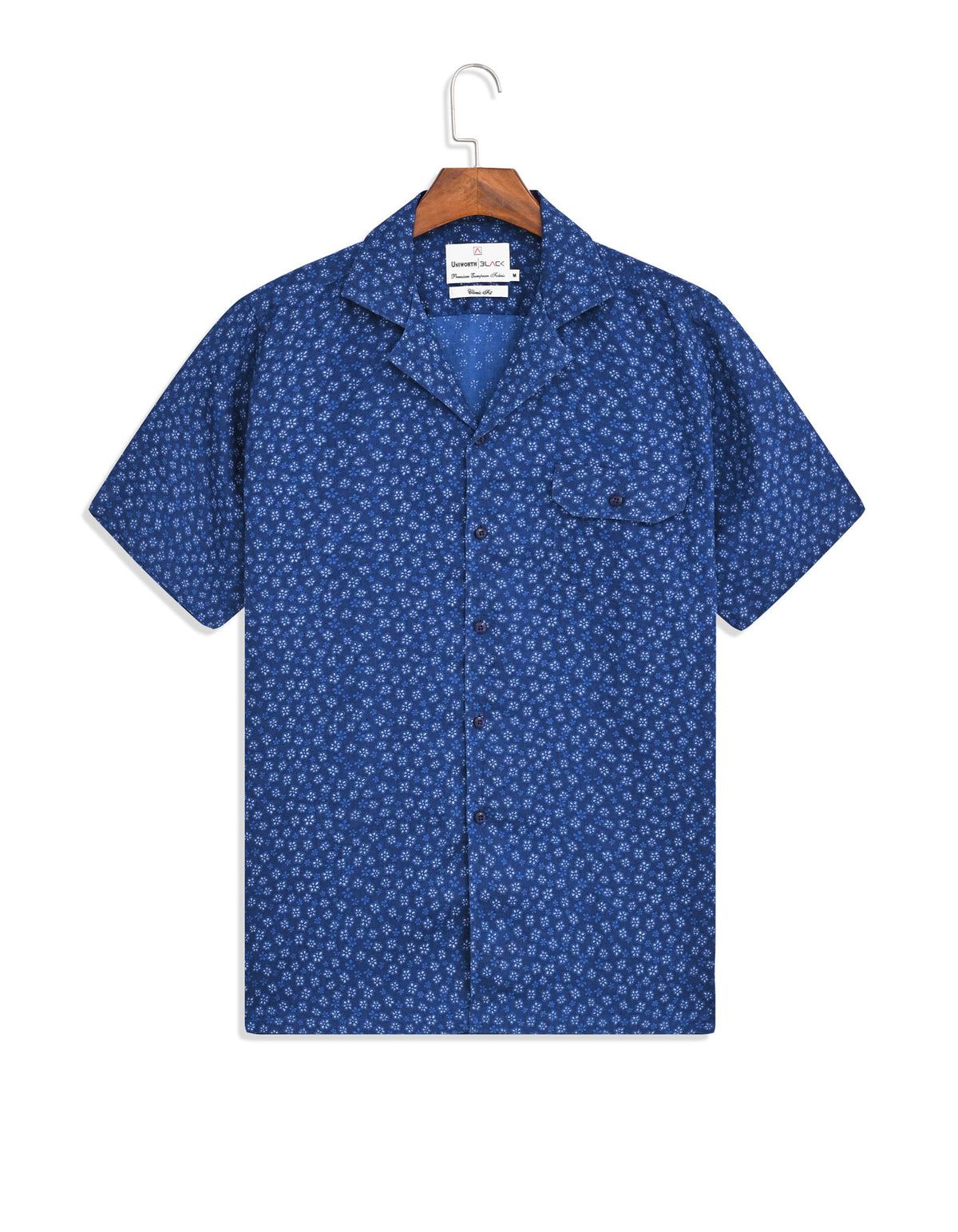 Printed Blue Classic Fit Shirt FS753-1RH-S