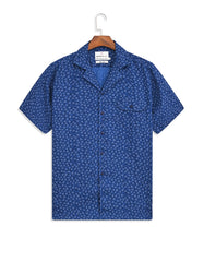 Printed Blue Classic Fit Shirt FS753-1RH-S