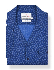 Printed Blue Tailored Smart Fit Shirt FS753-1SH-M