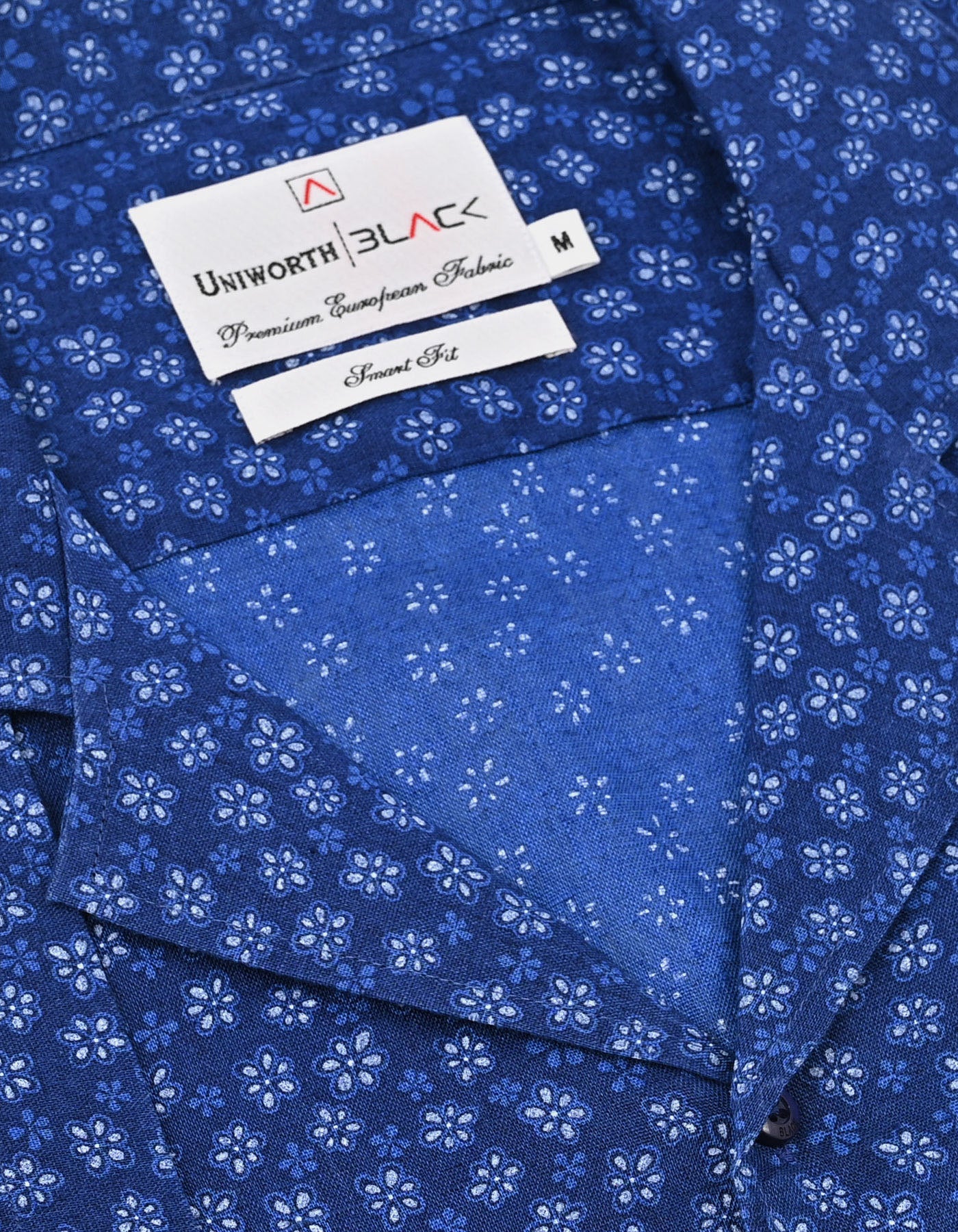 Printed Blue Tailored Smart Fit Shirt FS753-1SH-L