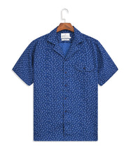 Printed Blue Tailored Smart Fit Shirt FS753-1SH-S