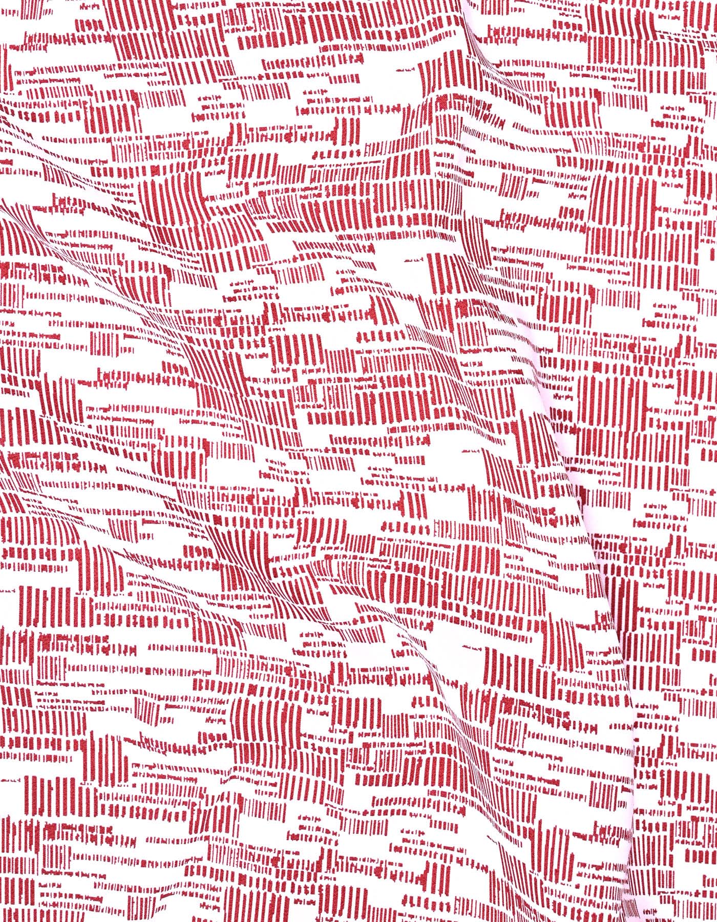 Printed Red Classic Fit Shirt FS759-1RH-16