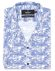 Printed Navy Classic Fit Shirt FS760-1RH-14.5