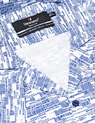 Printed Navy Tailored Smart Fit Shirt FS760-1SH-15.5