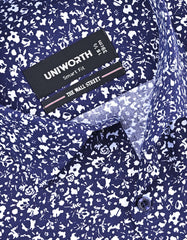 Printed Navy Tailored Smart Fit Shirt FS801SF-15