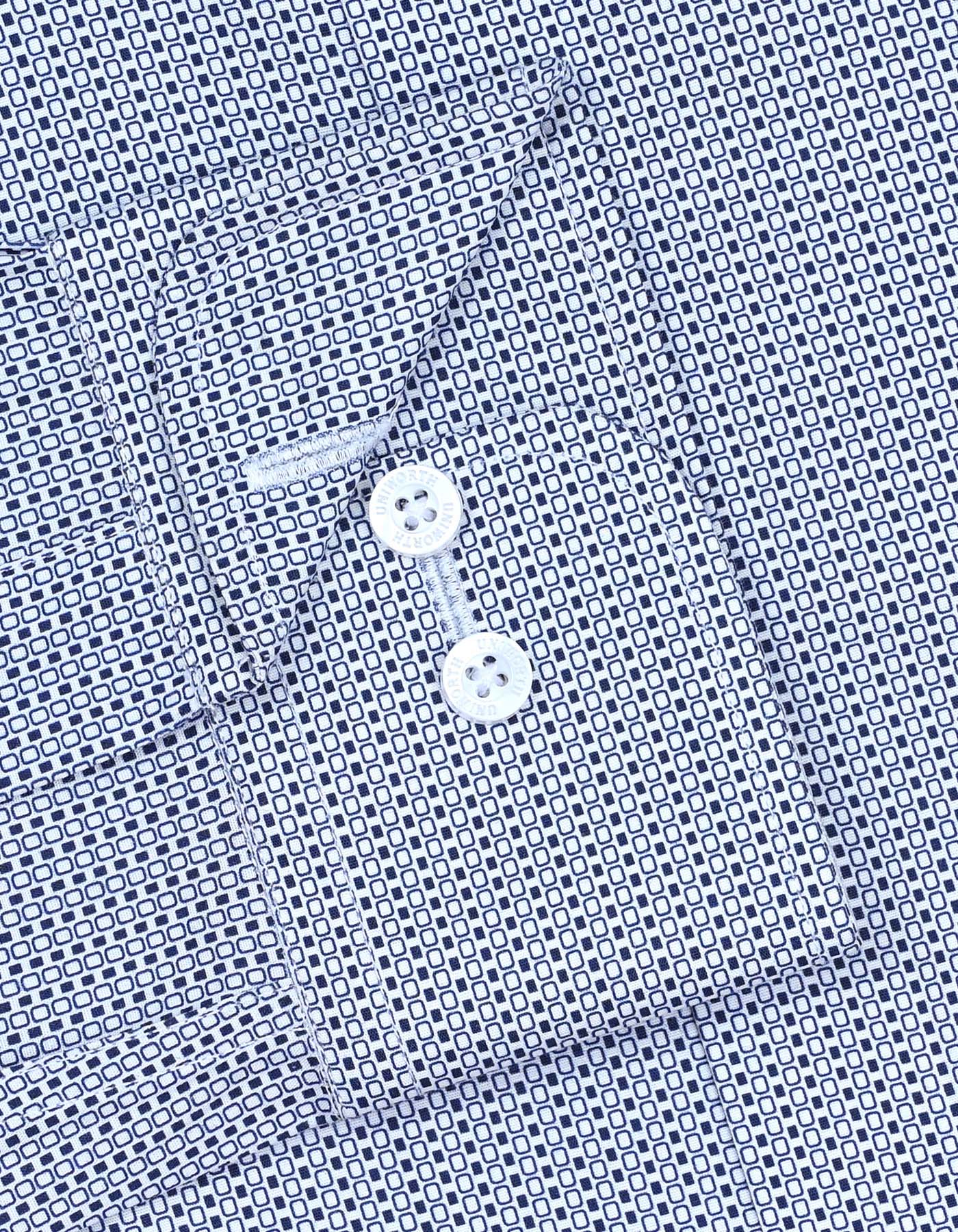 Printed Navy Tailored Smart Fit Shirt FS806-1SF-15.5