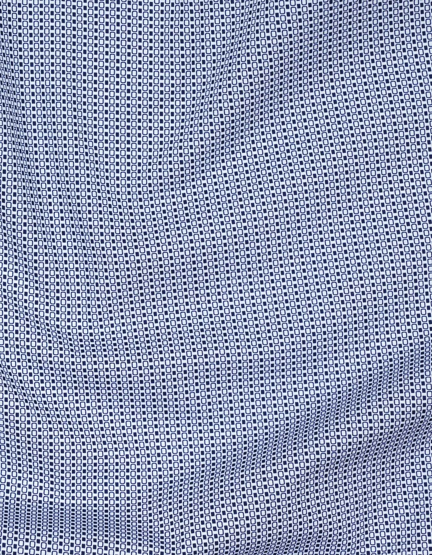 Printed Navy Tailored Smart Fit Shirt FS806-1SF-16