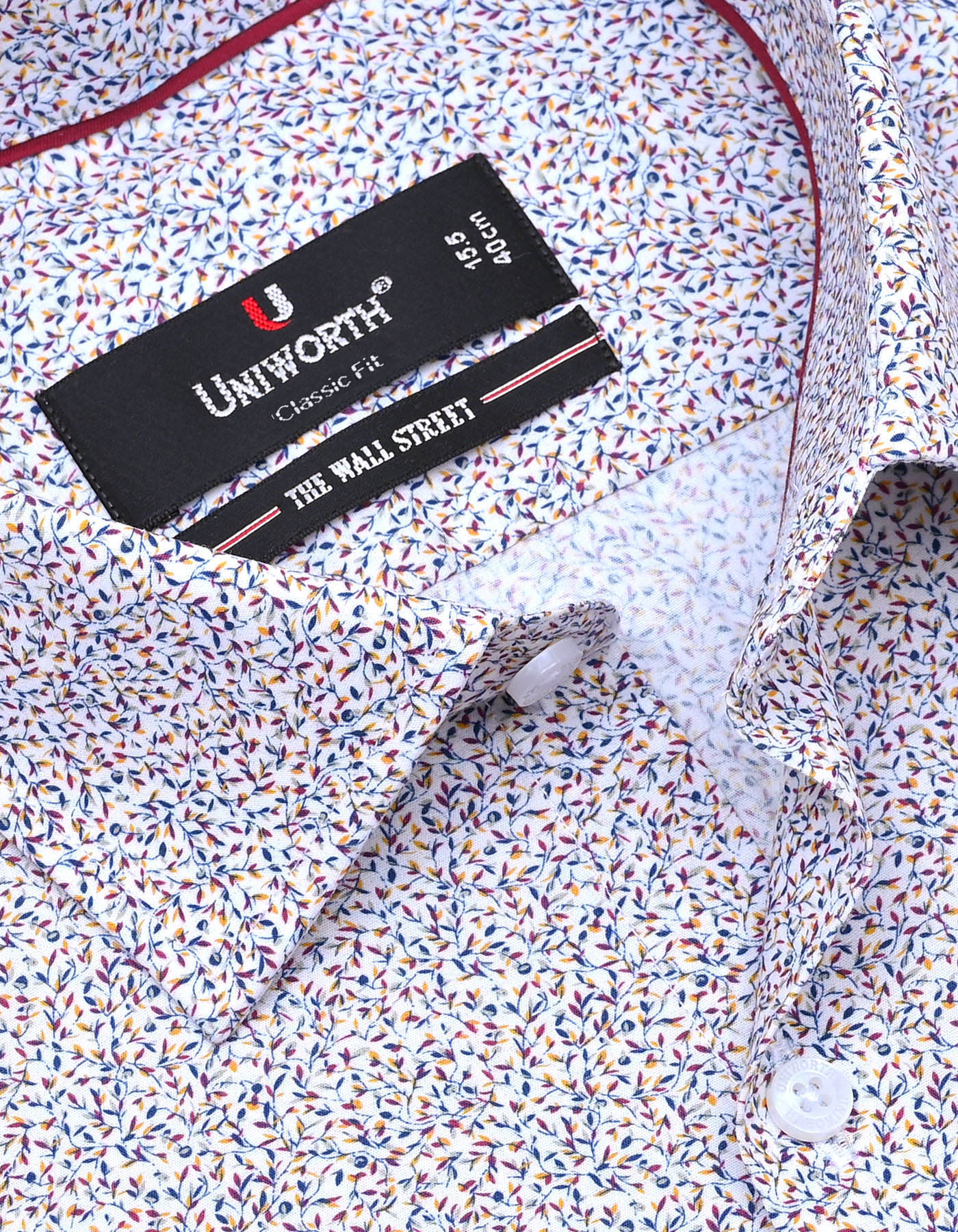 Printed Royal Blue Classic Fit Shirt FS807RF-15