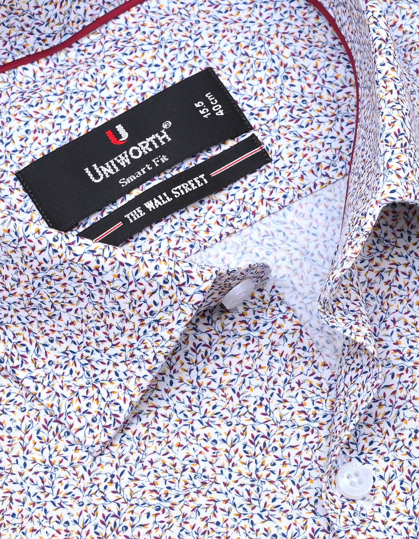 Printed Royal Blue Tailored Smart Fit Shirt FS807SF-15