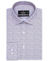 Printed Royal Blue Tailored Smart Fit Shirt FS807SF-14.5