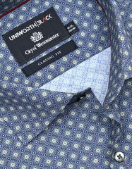Printed Grey Classic Fit Shirt FS808-1RF-15