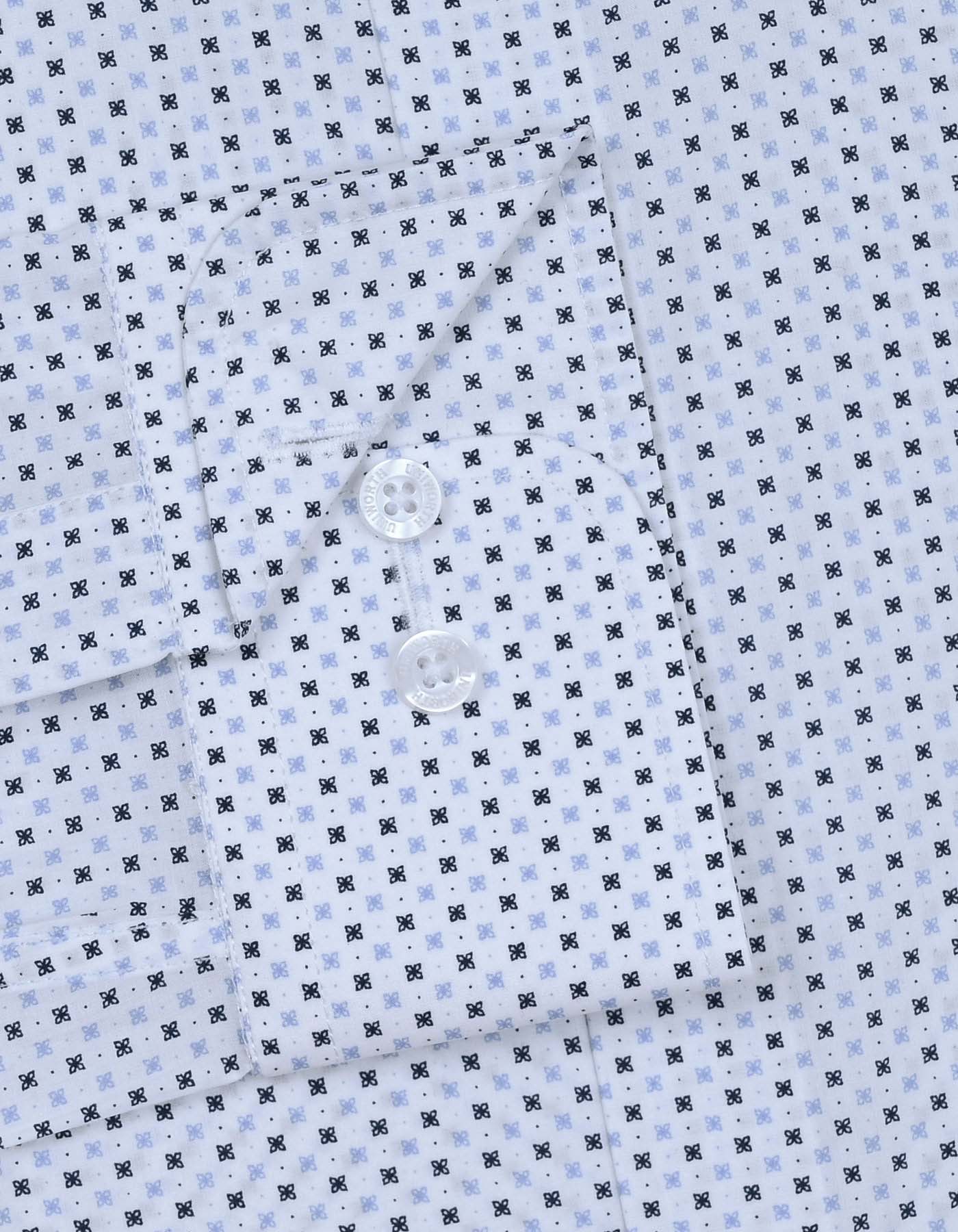 Printed Navy Classic Fit Shirt FS809RF-15.5