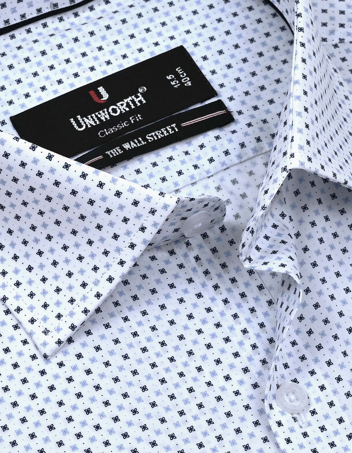Printed Navy Classic Fit Shirt FS809RF-15