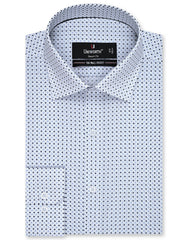 Printed Navy Tailored Smart Fit Shirt FS809SF-14.5