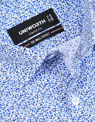 Printed Royal Blue Classic Fit Shirt FS817RF-15