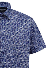 Printed Navy Smart Fit Shirt FS818SH-15.5