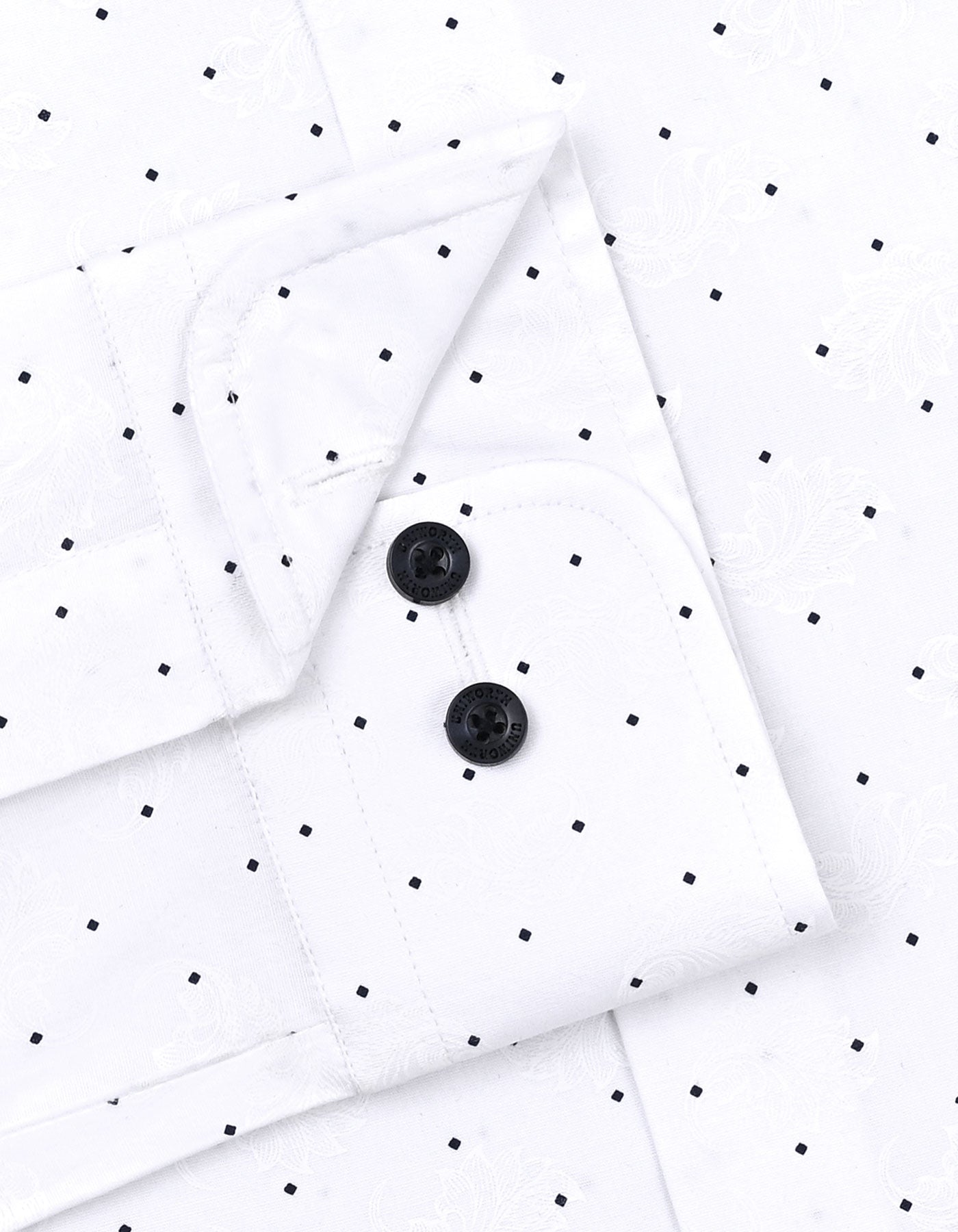 Printed White Classic Fit Shirt FS819RF-15.5
