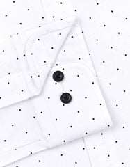 Printed White Classic Fit Shirt FS819RF-15.5