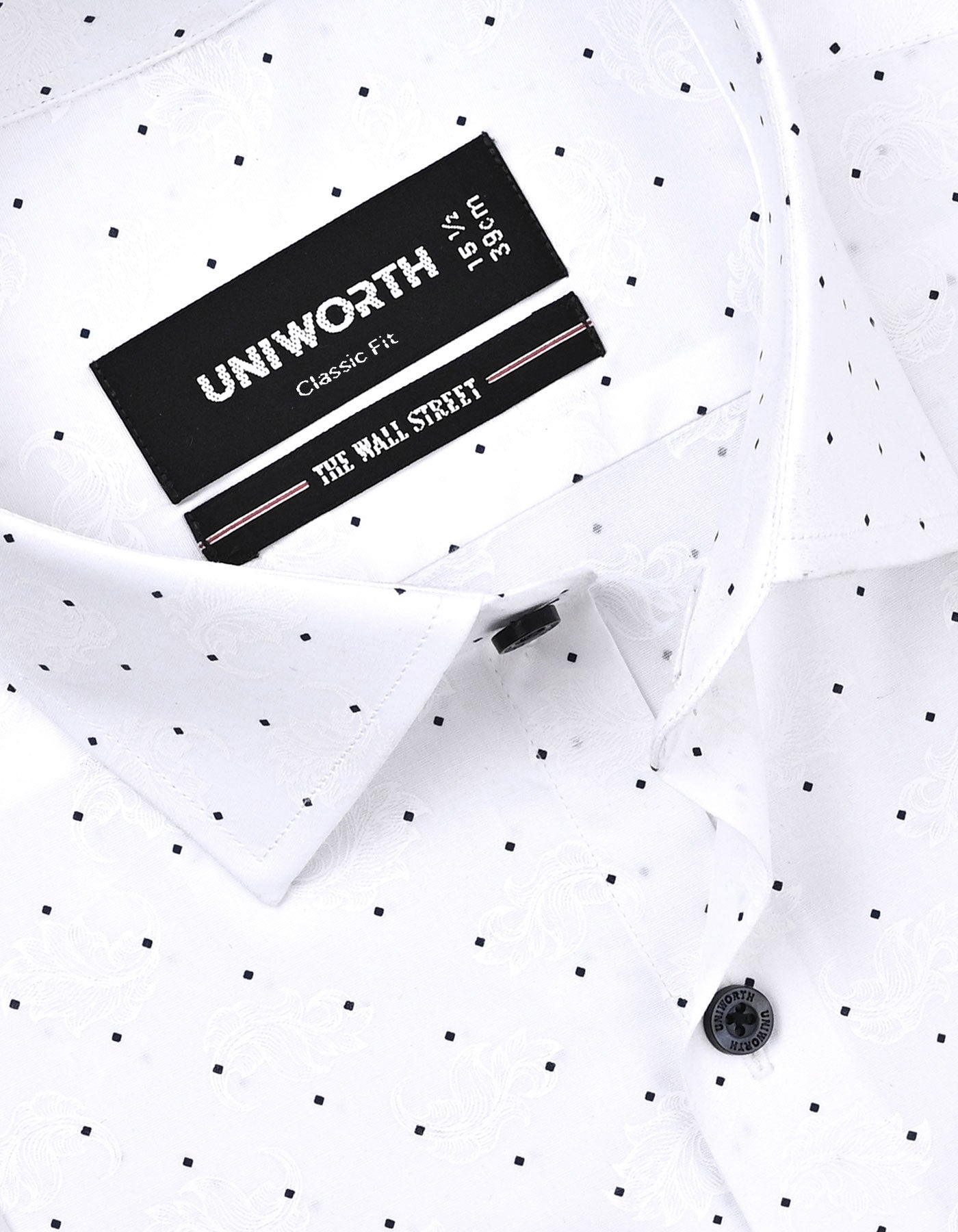 Printed White Classic Fit Shirt FS819RF-15