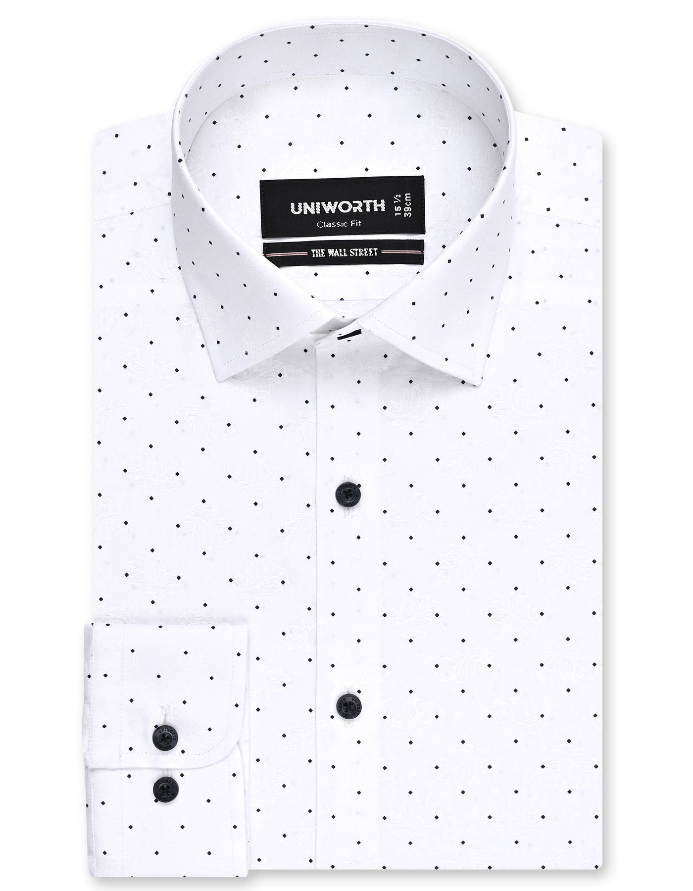 Printed White Classic Fit Shirt FS819RF-14.5