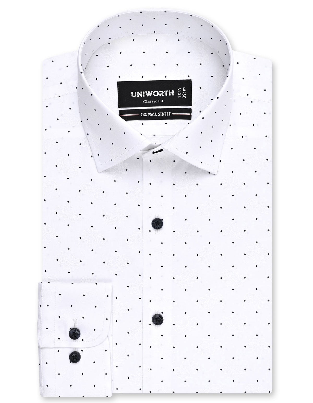 Printed White Classic Fit Shirt FS819RF-14.5