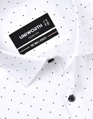 Printed White Tailored Smart Fit Shirt FS819SF-15