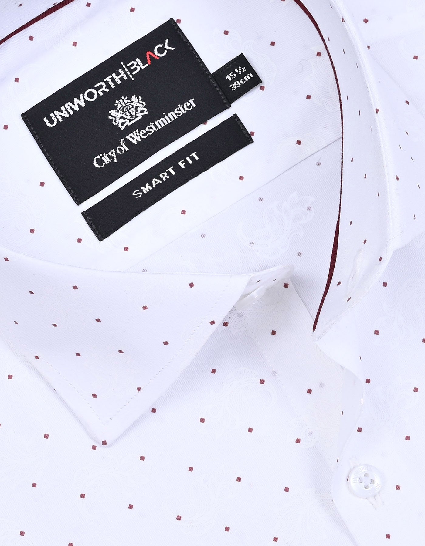 Printed White Tailored Smart Fit Shirt FS820SF-15