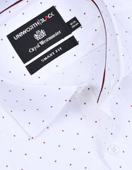 Printed White Tailored Smart Fit Shirt FS820SF-15
