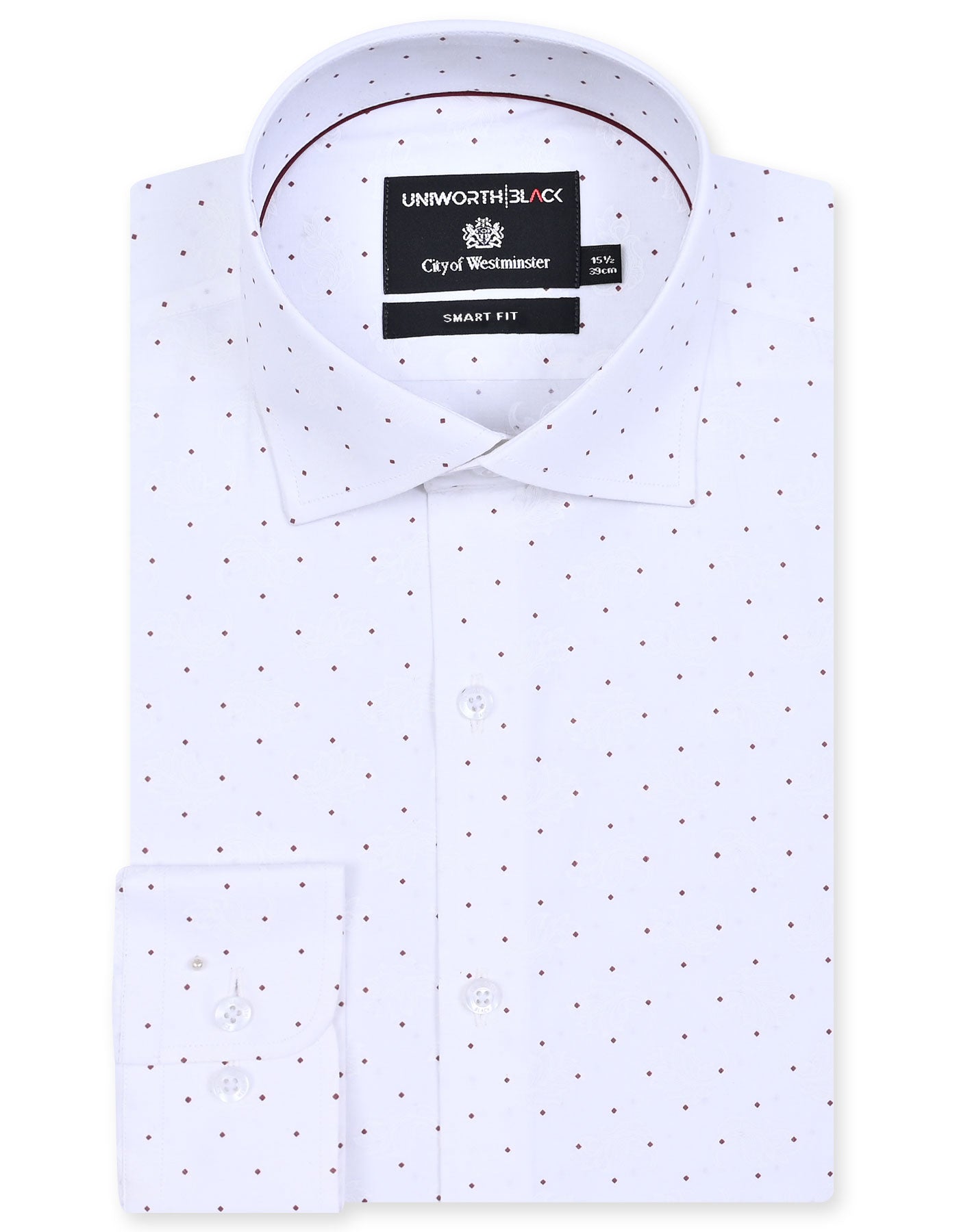 Printed White Tailored Smart Fit Shirt FS820SF-14.5