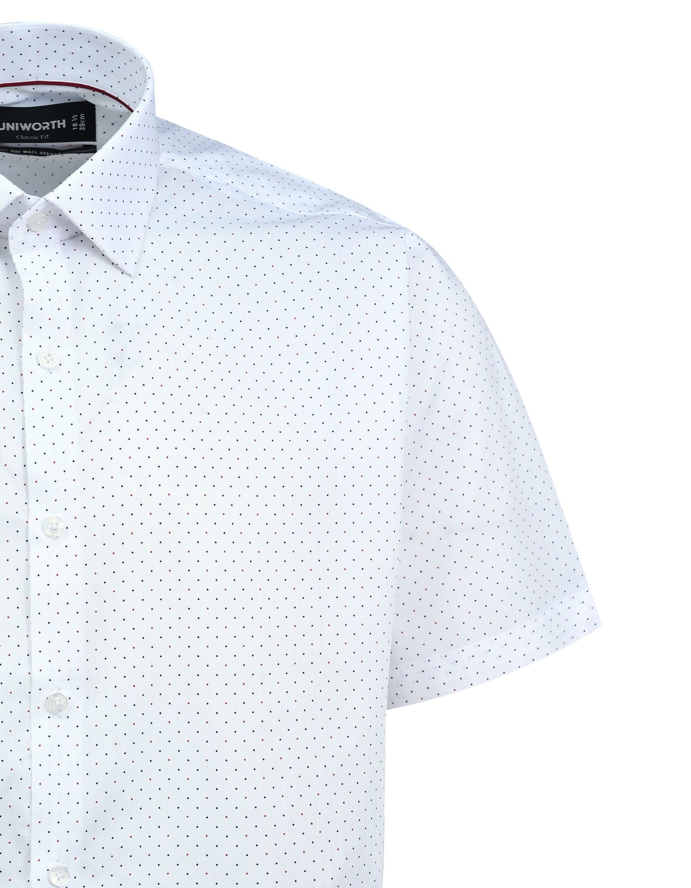 Printed White Smart Fit Shirt FS835SH-15.5