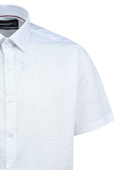 Printed White Smart Fit Shirt FS835SH-15.5