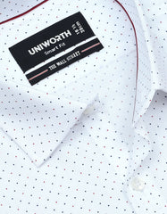 Printed White Smart Fit Shirt FS835SH-15
