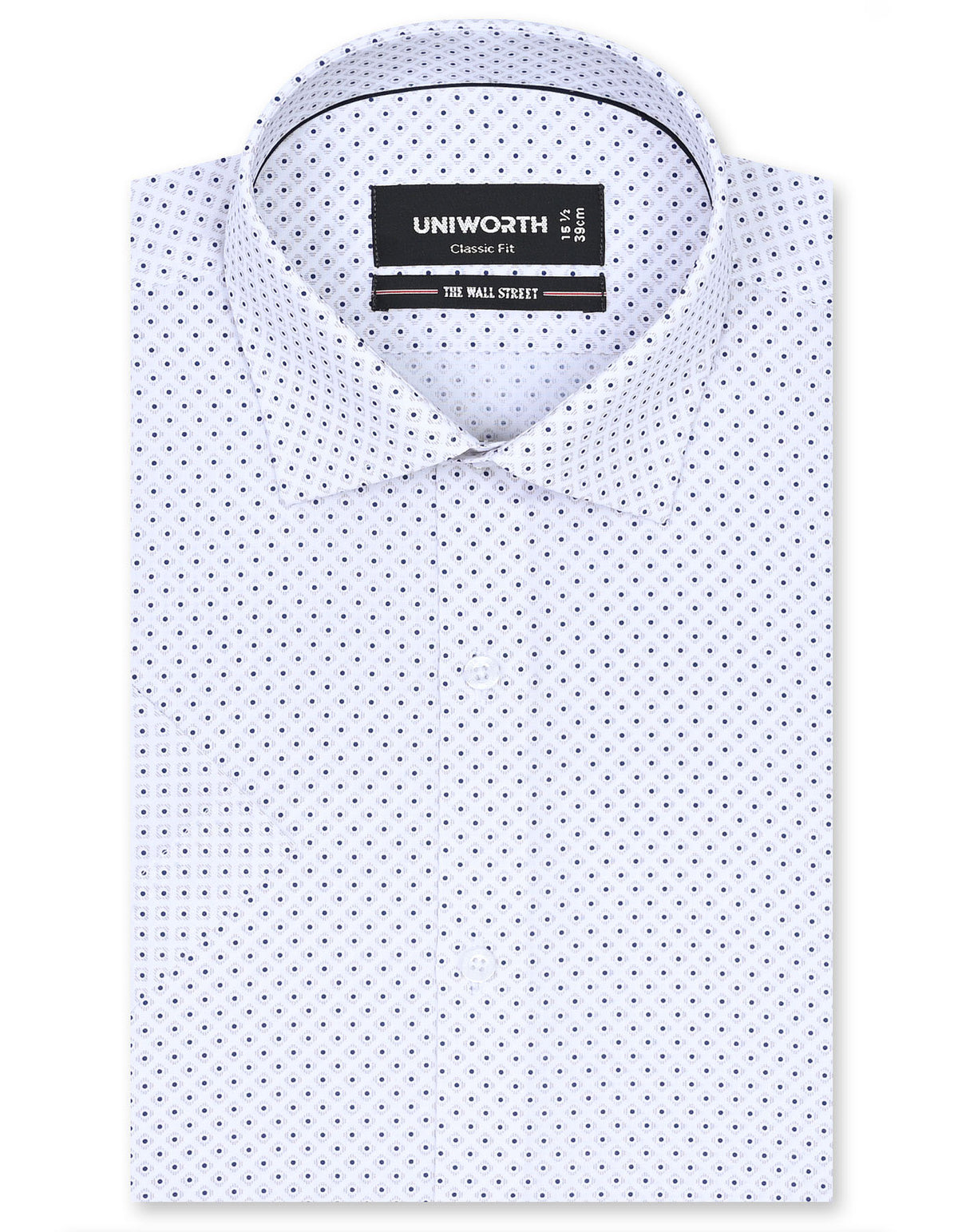 Printed White Classic Fit Shirt FS836RH-14.5