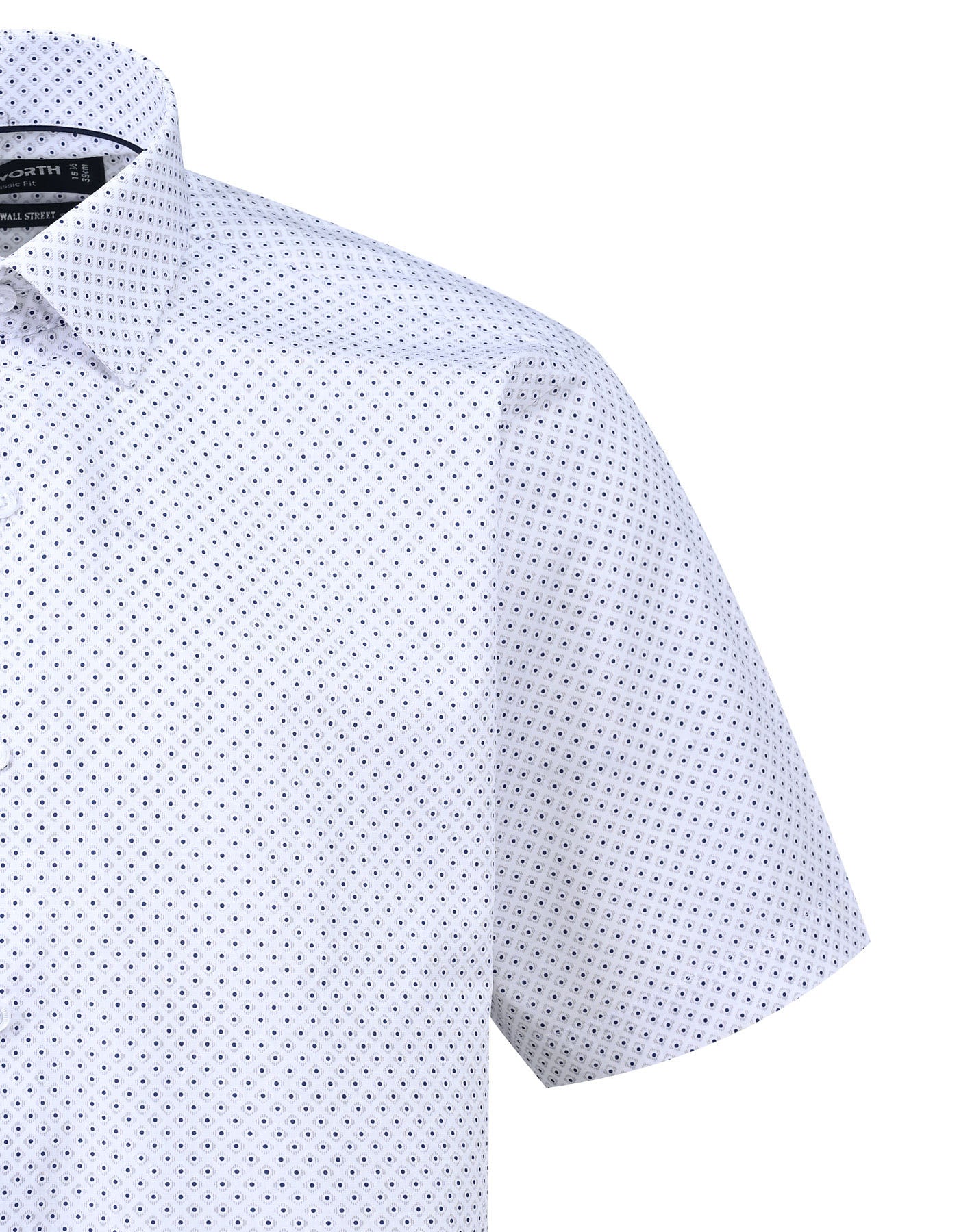 Printed White Smart Fit Shirt FS836SH-15.5