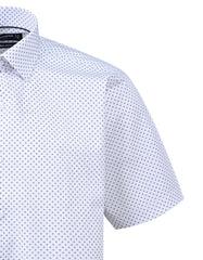 Printed White Smart Fit Shirt FS836SH-15.5