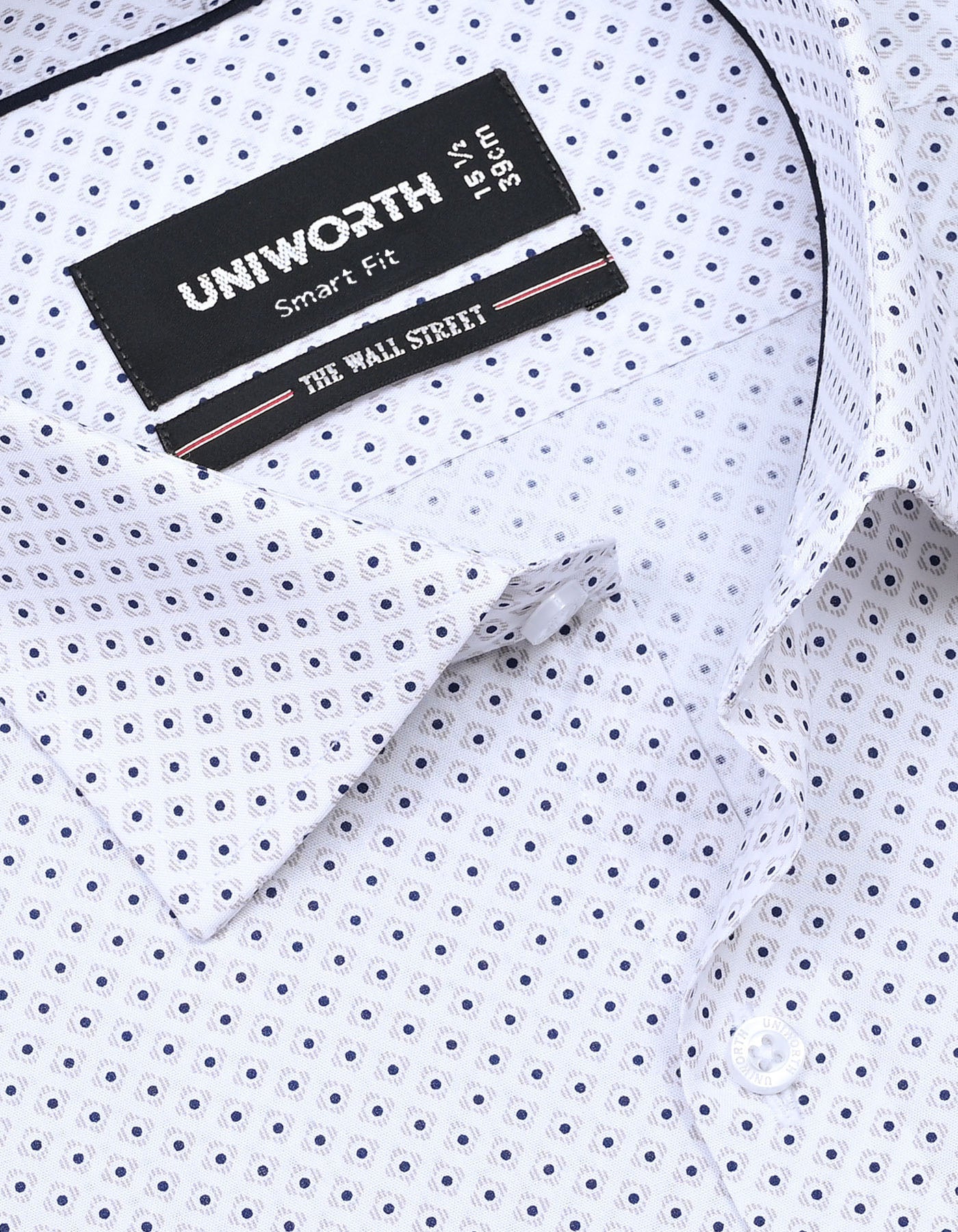 Printed White Smart Fit Shirt FS836SH-15