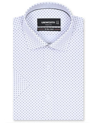 Printed White Smart Fit Shirt FS836SH-14.5