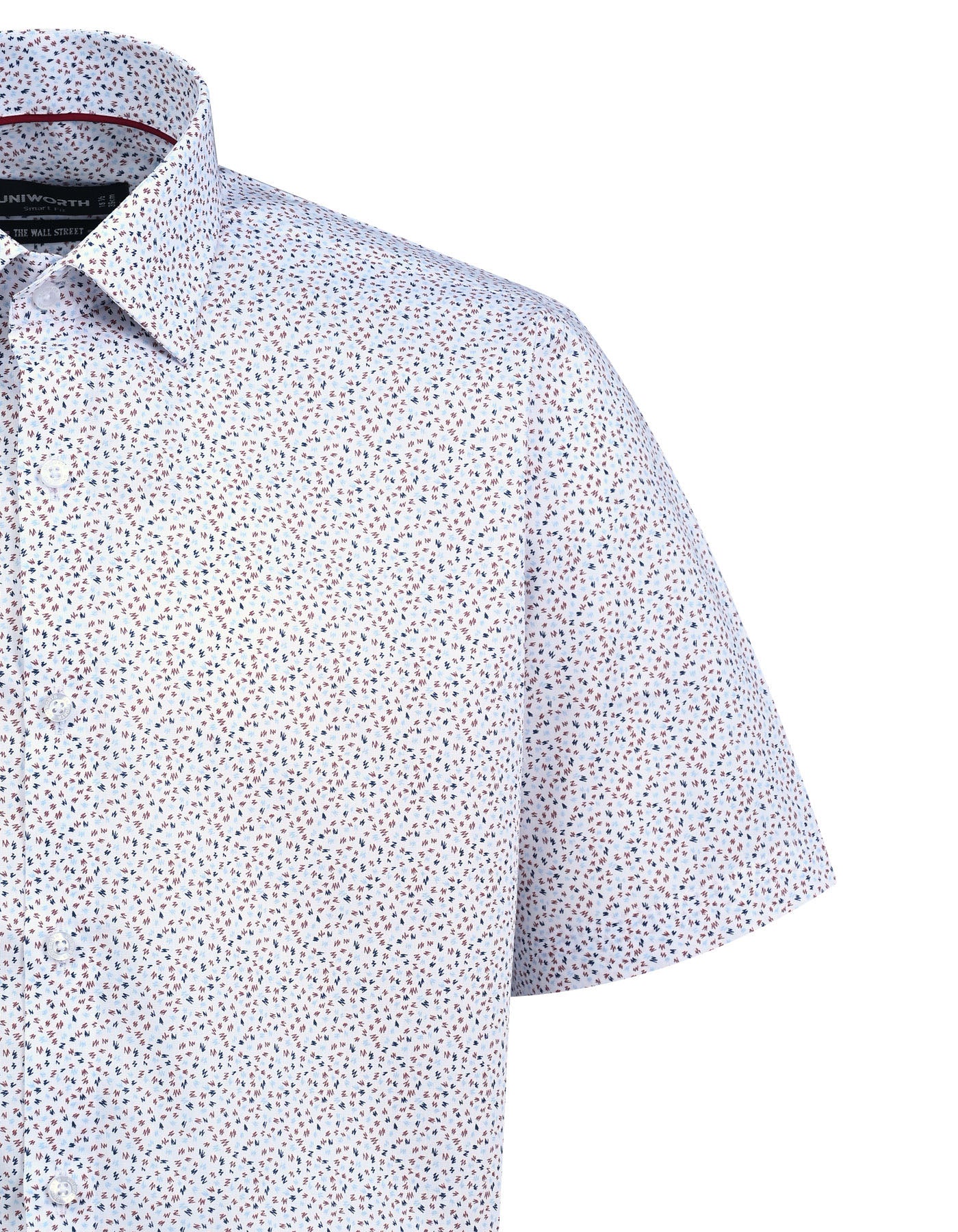 Printed White Classic Fit Shirt FS838RH-15.5