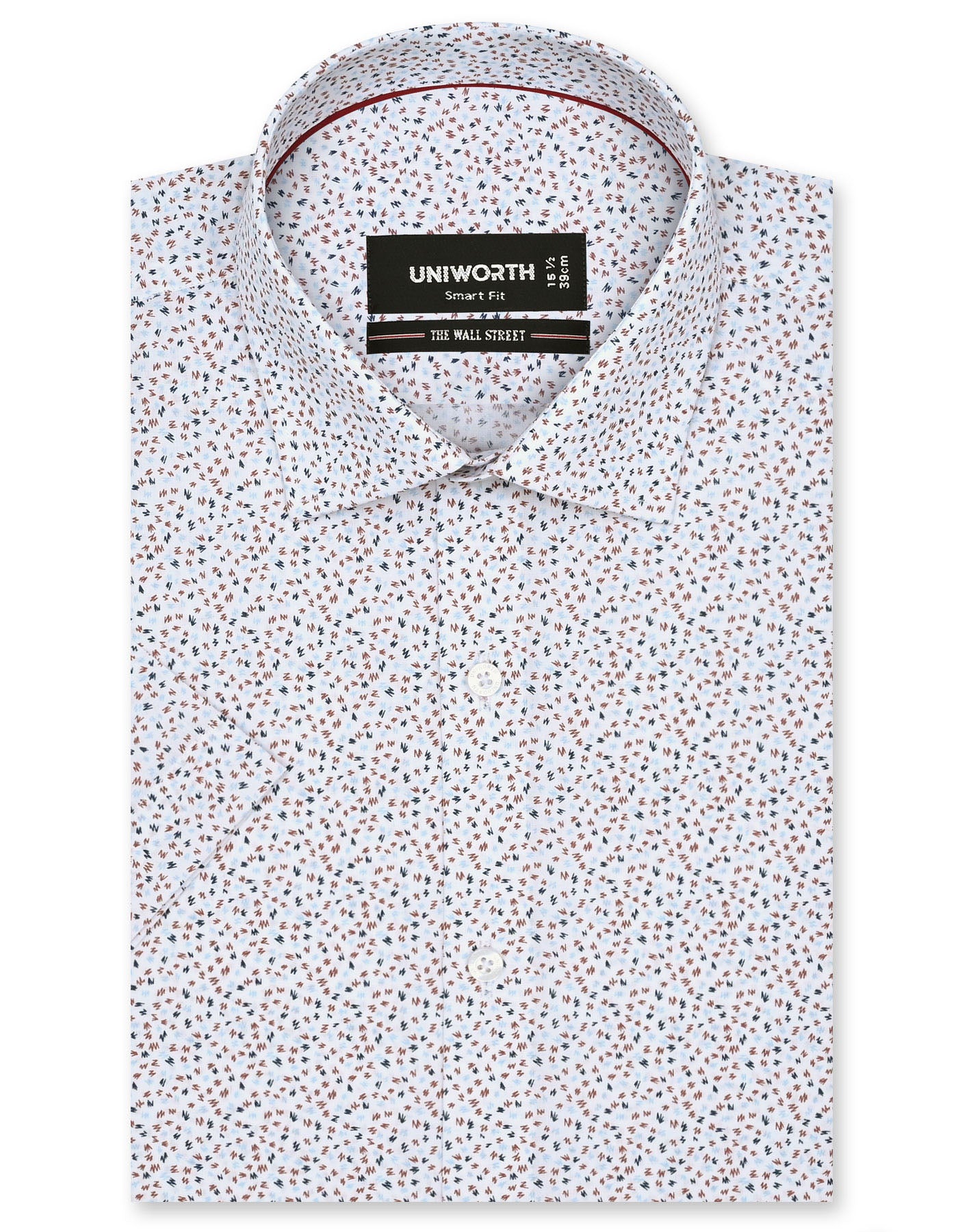 Printed White Classic Fit Shirt FS838RH-14.5