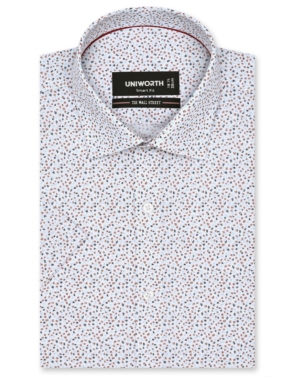 Printed White Classic Fit Shirt FS838RH-14.5