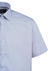 Printed White Classic Fit Shirt FS841RH-15.5