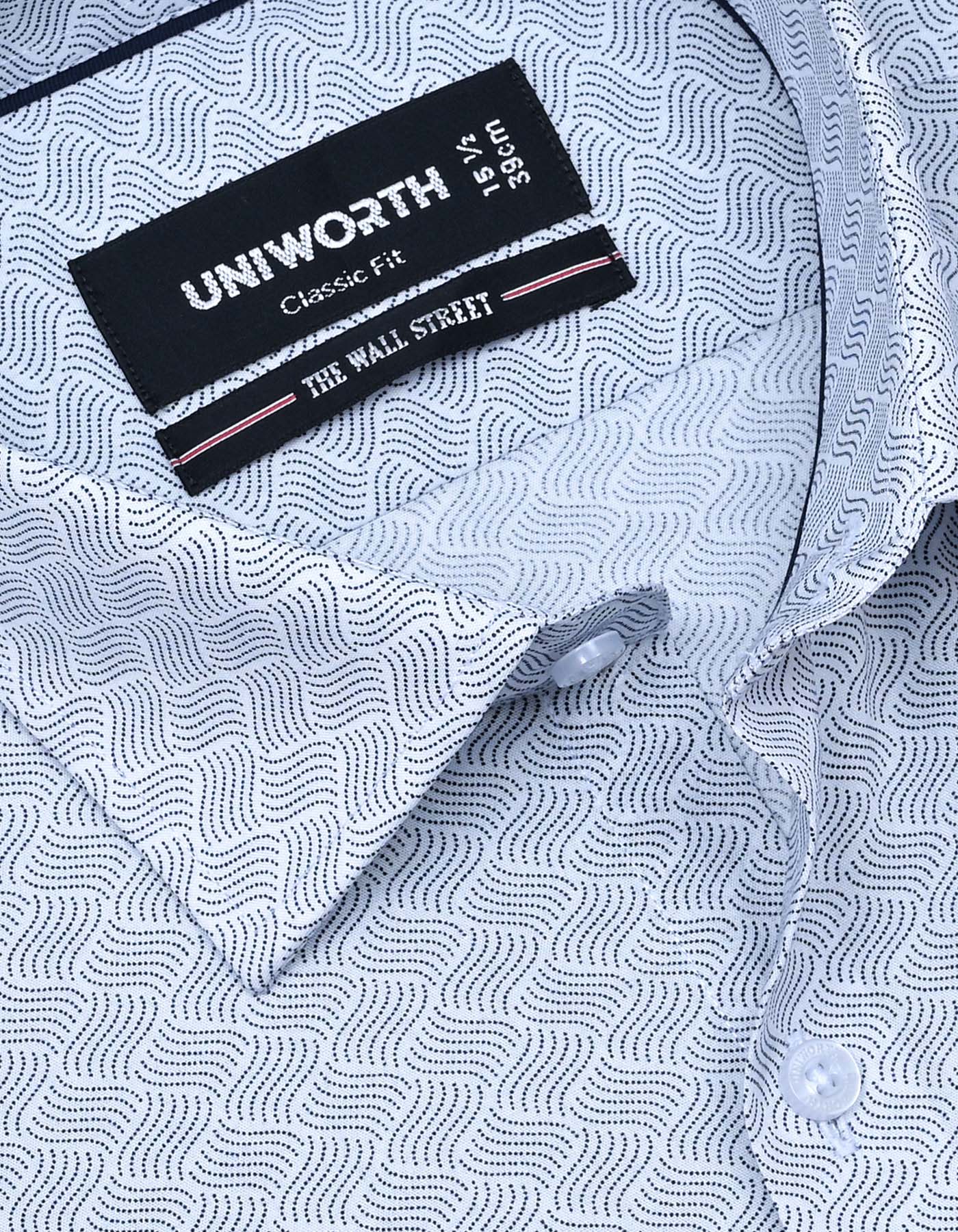 Printed White Classic Fit Shirt FS841RH-15