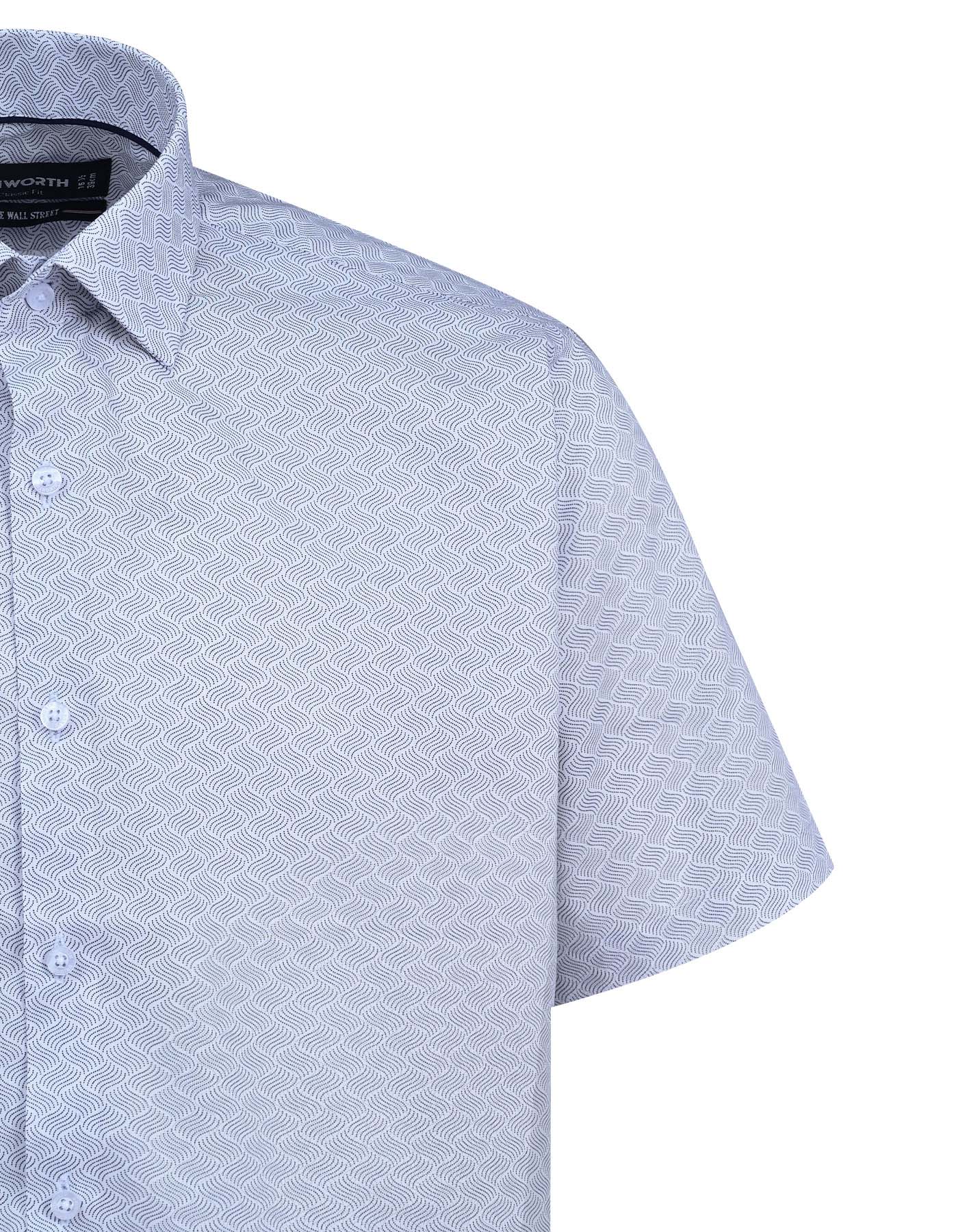 Printed White Smart Fit Shirt FS841SH-15.5