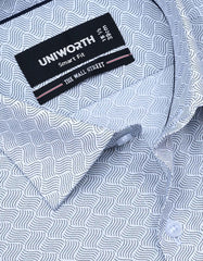 Printed White Smart Fit Shirt FS841SH-15