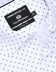 Printed White Classic Fit Shirt FS845RF-15
