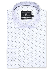 Printed White Classic Fit Shirt FS845RF-14.5