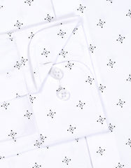 Printed White Classic Fit Shirt FS846RF-15.5